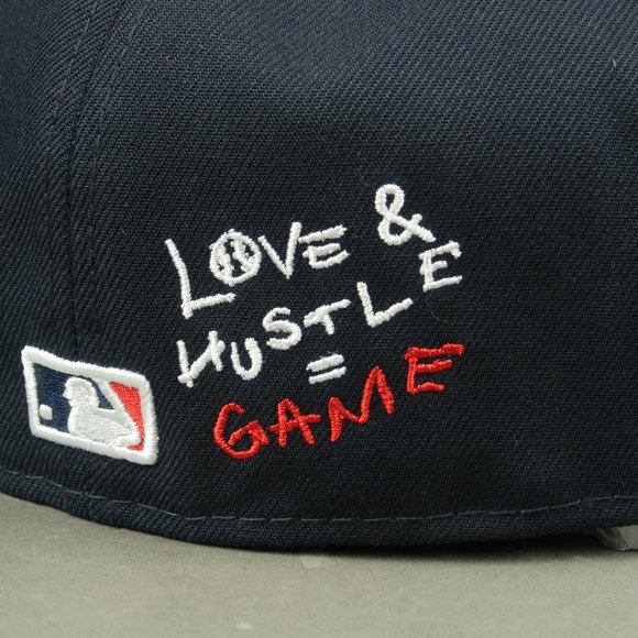 New Era 59Fifty MLB Atlanta Braves Team Heart Love Hustle Game Fitted Hat 7 5/8 - Picture 7 of 12